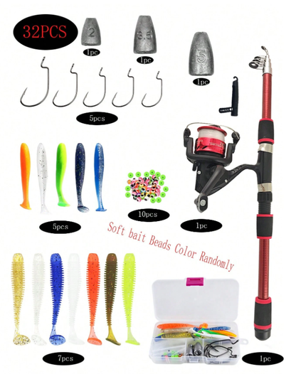 1.8M Telescopic Fishing Rod & Reel Combo Set