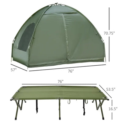 4-in-1 Foldable Camping Cot with Tent, Air Mattress & Bedspread