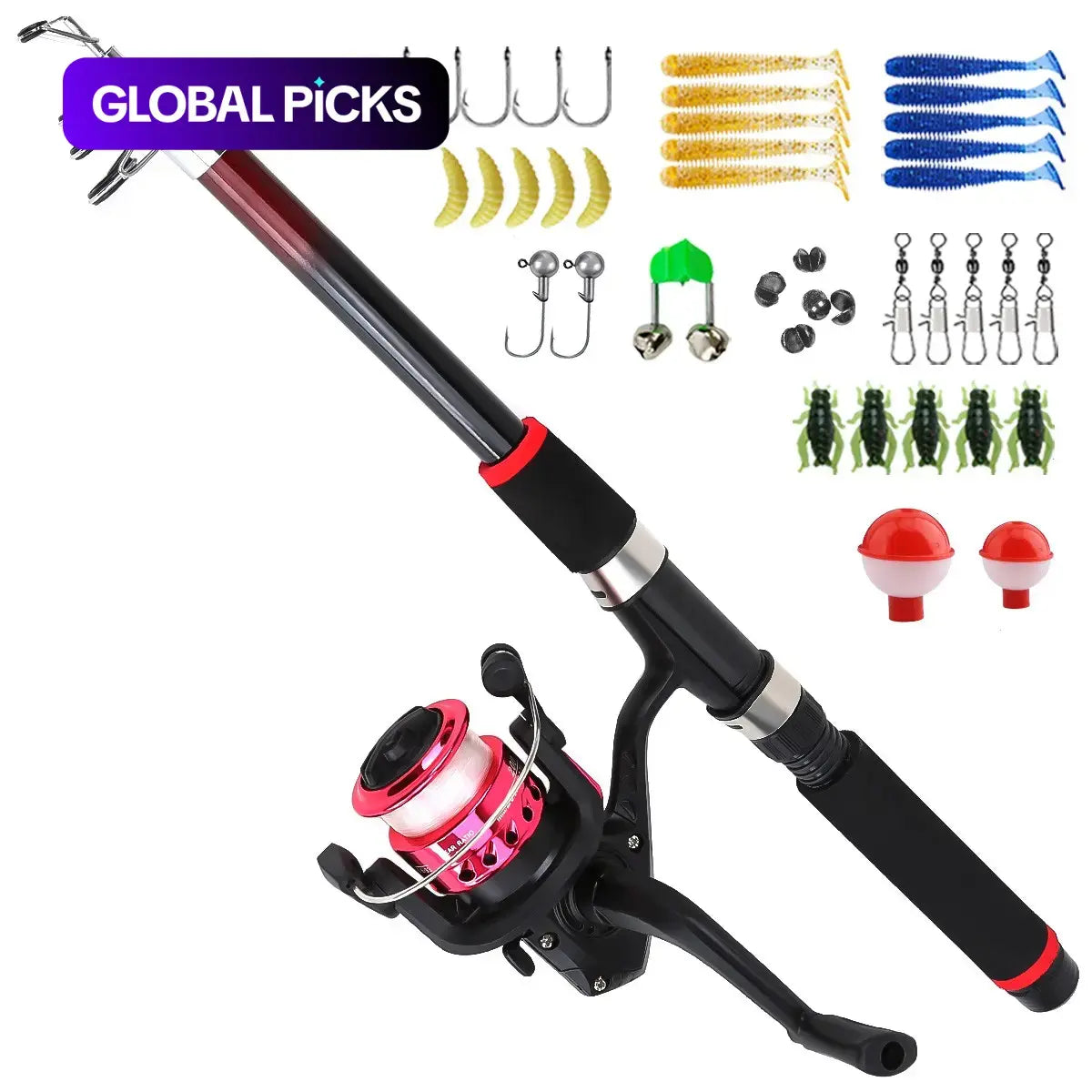 1.8M Telescopic Fishing Rod & Reel Combo Set